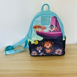 Loungefly Aqua & Navy The Lion King Cartoon Mini Backpack